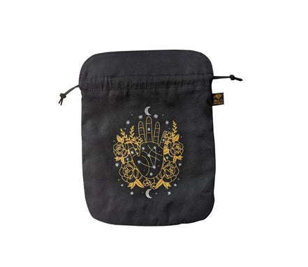 Crystal Infused Psychic Intentions Tarot Pouch, tarot and oracle accessory for readings and storing your deck